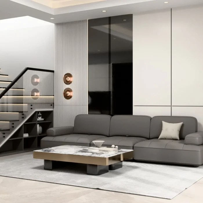 Đóng Sofa văng da 3 chỗ tựa lưng mở rộng linh hoạt